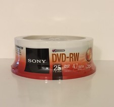 Sony 25DMW47SP DVD-RW 2X 4.7GB Spindle Rewritable DVD 25 Pack SEALED NEW picture