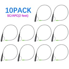10PACK Optical Hardened Male Connector to SC/APC Test Jumper Singlemode 2 feet picture