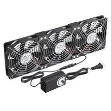3X120Mm Computer Fans with AC Plug & Speed Controller - 12V DC Cooling Fans for picture
