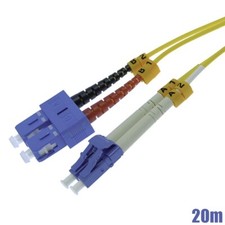 20M LC/UPC-SC/UPC Fiber Optic Duplex Single-Mode Optical Patch Cable OFNR/LSZH picture