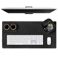 ELIZO Real Leather Desk Mat 32x16 3mm Double Layer - Carbon picture