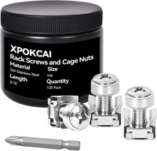 120-Pack 304 Stainless Steel-M6*20mm Rack Mount Screws and Cage Nuts for Server picture