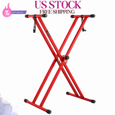NEW Double-X Keyboard Stand Heavy Duty Frame Secure Locking Clutch Matte Red picture