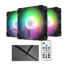3 Pack 120mm ARGB LED Computer Case Fan for PC CPU Cooling Addressable RGB Black picture