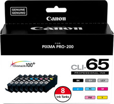 Canon CLI-65 Genuine Eight Color Pack, Compatible with PIXMA PRO-200, and PIXMA picture