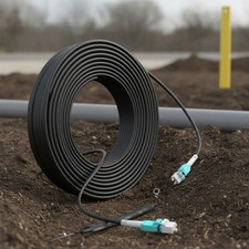 Outdoor Armored Fiber Optic Patch Cable, LC to LC, 98.43 Ft, OM3/OM4, 5mm picture