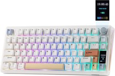 EPOMAKER TH80 V2 PRO Wireless Gaming Keyboard with Screen&Knob, White picture