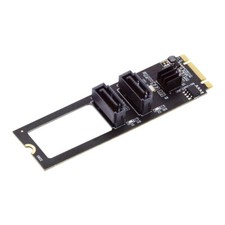 Cablecy NGFF Key B+M PCI Express to SATA 3.0 6Gbps Dual Ports Card JMB582 2280 picture