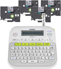 Brother P-Touch, PTD210, Easy-to-Use Label Maker Bundle (4 Pack of 1, White picture