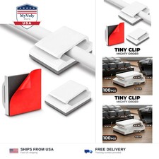 Reluen 100 Pcs Adhesive Cable Clips for Wall, Cord Holder for Wires on Desk |... picture