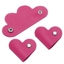 3Pcs Leather Cable Straps Rose Red Portable Leather Cord Organizer for Earphones picture