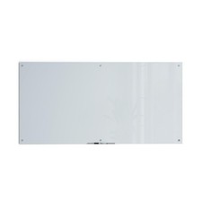 Glass Dry Erase Board 36 W x 72 H White Frosted Silver Grommets U Brands Surface picture