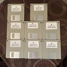 1994 Vintage Apple Macintosh System 7.5 Floppy Disc Set - Disk Tools & Disks 1-7 picture