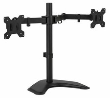 Mount-It Double Monitor Desk Free Standing Fits Two 21-32 Inch Computer Screens picture