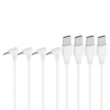 4 Pcs USB to DC 5.5x2.5mm Barrel Jack Power Charger Connector Cables, White picture