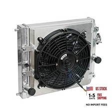 2-Row Full Aluminum Racing Radiator w/ 12V Fan Shroud | Replacement for 1992 picture