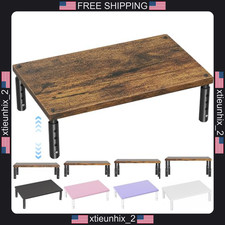 Adjustable Wooden Monitor Stand Riser for Desk, 4 Levels, Supports 44 lbs picture