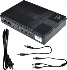 HQRP Mini UPS Battery Backup for Wifi Router 18W, Output 5V/9V/12V Power Bank picture