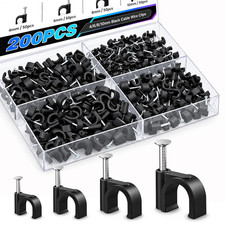 200 Pcs Cable Clips 4/6/8/10Mm Nail in Cable Clips Cable Wire Clips Cable Tacks picture