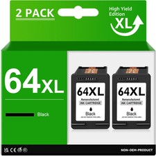 2 Pack Premium HP 64XL Black Ink for HP 64 XL picture