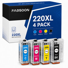 220XL 4PK BK/C/M/Y Ink Cartridge Expression XP-320 XP-420 WorkForce WF-2630 picture