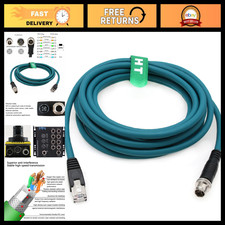High-Speed CAT-7e Ethernet Cable 8-Pin M12 RJ45 for Data Transfer & Barcode Read picture