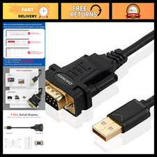 USB to RS232 Serial Adapter, FTDI Chip, USB 2.0 Male DB9 Cable for Windows & Mac picture