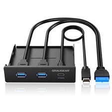 GRAUGEAR 35 Inch Front Panel USB Hub 20Gbps USB C and USB 30 Ports Expansion picture