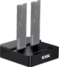 Nvme & SATA SSD Cloner M.2 Duplicator Dual Bay Dock SSD to USB Adapter picture