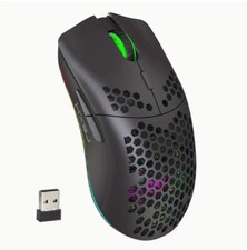 HXSJ Wireless Mouse, (Black), 2.4G Built-in ,RGB Design, Rechargeable Battery picture