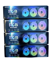 Gaming Tower PC Fan NV-A120R3 RGB LED FAN 3 Pack *LOT OF 4*  12 TOTAL FANS picture