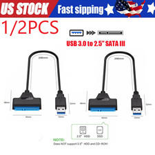 1-2PCS SATA to USB 3.0 Cable USB to SATA III Hard Drive Adapter 2.5'' SSD HDD picture