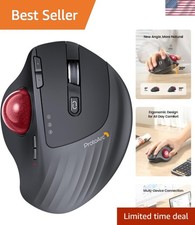 3-Device Connection Wireless Trackball Mouse - Ergonomic Design with Red Ball picture