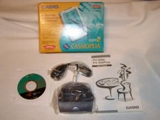 Vintage Casio Cassiopeia PV-400+ Handheld Pocket PDA Organizer Dock Only +CD + picture