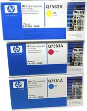 Set Of 3 HP 503A Q7581A Q7582A Q7583A Cyan, Magenta, Yellow Toner Cartridges picture