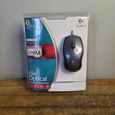 Logitech V100 3-Button USB Optical Mouse Tilt Wheel Plus Zoom Black/Gray picture