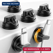 6-Pack 360°Rotating Cord Holder for Nightstand, LISEN Magnetic Clips | No-Residu picture
