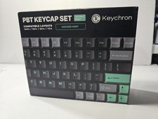 Keychron Cherry Profile Double-Shot PBT Full Set Keycaps - Grey, Black, Green picture