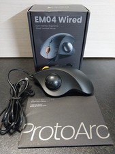 ProtoArc EM04 Wired Ergonomic Trackball Mouse Adjustable DPI, USB & USB-C picture