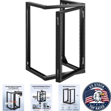 Versatile 15U Open Frame Network Rack with 180-Degree Swing & Durable Design picture