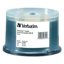 Verbatim UltraLife Gold Archival CD-R 700MB 52X 50 Pack Long Lasting Storage picture
