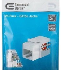 Commercial Electric Cat5e Keystone Jacks White 25-Pack 1000023207 picture