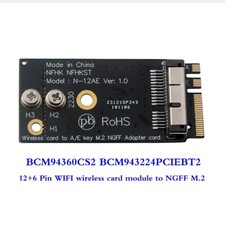 BCM94360CS2 BCM943224PCIEBT2 12+6 Pin WIFI wireless card module to NGFF M.2 picture