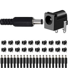 20PCS DC-005 Power Jack 5.5mm x 2.1mm 3 Pin PCB Mount DC Connector Socket Black picture