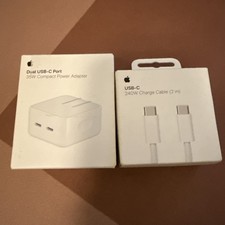 Genuine OEM Apple 35W Dual USB-C  Compact Power Adapter w/ USB-C 2m Cable  A2794 picture