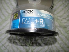 TDK DVD+R 16x 4.7 GB Recordable LIGHT SCRIBE Discs Disks - 30 Pack Spindle picture