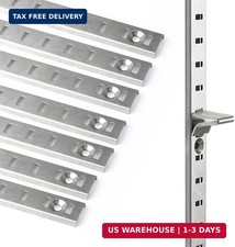 17Inch 8 Pcs Pilaster Shelf Brackets, Adjustable Mortise Mount Shelf Rails with picture