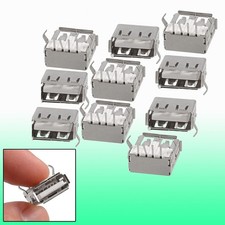 10 Pcs USB A Female Jack Bent Pin Board Connector picture