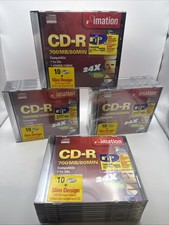 CD-R 24X 700MB 80min Sealed Lot 4 10-Packs 40 Discs Slim Cases 2002 picture
