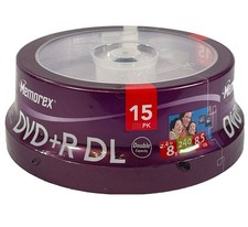 NEW Memorex Double Layer DVD+R DL 15 pack 8.5 GB 240 Min 2.4x Blank SEALED. New picture